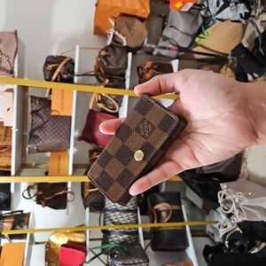 Louis Vuitton Damier Ebene Key Holder with initial
